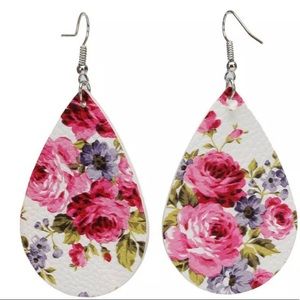 Floral tear drop earrings